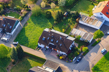 Drone image of Rieslingstr in the district Stupferich in Karlsruhe in the state Baden-Wuerttemberg, Germany