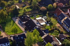 Stutenpferchstr in the district Stupferich in Karlsruhe in the state Baden-Wuerttemberg, Germany from above