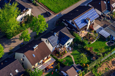 Drone recording of Stutenpferchstr in the district Stupferich in Karlsruhe in the state Baden-Wuerttemberg, Germany