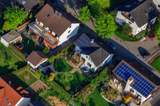 Oblique view of Stutenpferchstr in the district Stupferich in Karlsruhe in the state Baden-Wuerttemberg, Germany