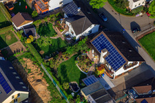 Stutenpferchstr in the district Stupferich in Karlsruhe in the state Baden-Wuerttemberg, Germany from above