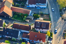 Aerial view of Kleinsteinbacher Straße in the district Stupferich in Karlsruhe in the state Baden-Wuerttemberg, Germany