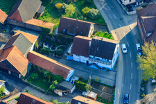 Aerial photograpy of Kleinsteinbacher Straße in the district Stupferich in Karlsruhe in the state Baden-Wuerttemberg, Germany