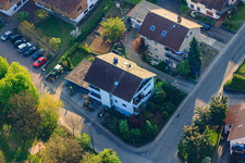 Aerial photograpy of Gänsbergstr in the district Stupferich in Karlsruhe in the state Baden-Wuerttemberg, Germany