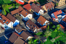 Thomashofstr in the district Stupferich in Karlsruhe in the state Baden-Wuerttemberg, Germany from the plane