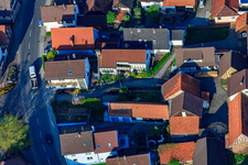 Drone image of Kleinsteinbacher Straße in the district Stupferich in Karlsruhe in the state Baden-Wuerttemberg, Germany