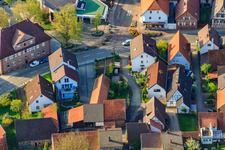 Aerial view of Kleinsteinbacher Straße in the district Stupferich in Karlsruhe in the state Baden-Wuerttemberg, Germany