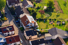 Enzianstr in the district Stupferich in Karlsruhe in the state Baden-Wuerttemberg, Germany from above