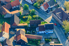 Kleinsteinbacher Straße in the district Stupferich in Karlsruhe in the state Baden-Wuerttemberg, Germany from above