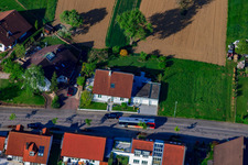 Rieslingstr in the district Stupferich in Karlsruhe in the state Baden-Wuerttemberg, Germany from a drone
