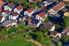 Enzianstr in the district Stupferich in Karlsruhe in the state Baden-Wuerttemberg, Germany viewn from the air
