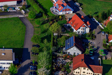 Bird's eye view of Gerbera Street in the district Stupferich in Karlsruhe in the state Baden-Wuerttemberg, Germany