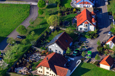 Drone recording of Gerbera Street in the district Stupferich in Karlsruhe in the state Baden-Wuerttemberg, Germany