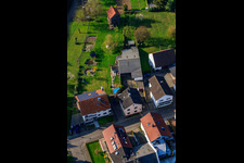 Enzianstr in the district Stupferich in Karlsruhe in the state Baden-Wuerttemberg, Germany from the drone perspective