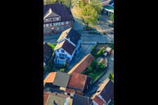Bird's eye view of Kleinsteinbacher Straße in the district Stupferich in Karlsruhe in the state Baden-Wuerttemberg, Germany