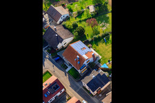 Enzianstr in the district Stupferich in Karlsruhe in the state Baden-Wuerttemberg, Germany from a drone