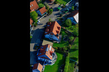 Gerbera Street in the district Stupferich in Karlsruhe in the state Baden-Wuerttemberg, Germany from the plane