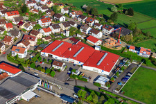 Schneider Stairs GmbH, ICON GmbH Exhibition Construction in the district Stupferich in Karlsruhe in the state Baden-Wuerttemberg, Germany from above
