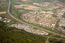 Industrial Area West in Ettlingen in the state Baden-Wuerttemberg, Germany