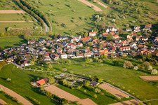 Feldstraße and Cemetery in the district Schluttenbach in Ettlingen in the state Baden-Wuerttemberg, Germany