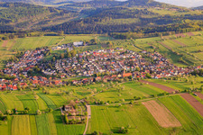 Village view from the north in the district Völkersbach in Malsch in the state Baden-Wuerttemberg, Germany