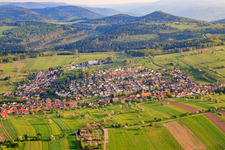 Aerial view of Village view from the north in the district Völkersbach in Malsch in the state Baden-Wuerttemberg, Germany