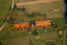 Aerial view of Tennis Club in the district Völkersbach in Malsch in the state Baden-Wuerttemberg, Germany