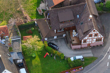 Aerial view of Albtalstr in the district Völkersbach in Malsch in the state Baden-Wuerttemberg, Germany