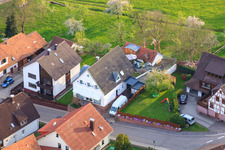 Brunnenstr in the district Völkersbach in Malsch in the state Baden-Wuerttemberg, Germany from above