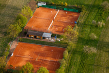 Aerial photograpy of Tennis Club in the district Völkersbach in Malsch in the state Baden-Wuerttemberg, Germany