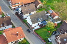 Brunnenstraße Butcher Bernd Glasstetter in the district Völkersbach in Malsch in the state Baden-Wuerttemberg, Germany from above