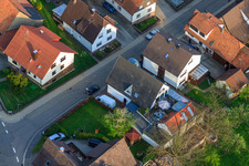 Brunnenstraße Butcher Bernd Glasstetter in the district Völkersbach in Malsch in the state Baden-Wuerttemberg, Germany from the plane
