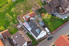 Brunnenstraße Butcher Bernd Glasstetter in the district Völkersbach in Malsch in the state Baden-Wuerttemberg, Germany from the drone perspective