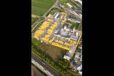 Oblique view of Building Materials and logistics center Bau- and Projektmanagement Sued GmbH - Ytong Bausatzhaus Partner in Malsch in the state Baden-Wurttemberg, Germany