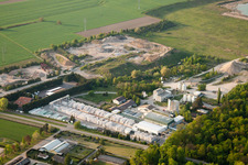 Aerial view of H+H Kalksandstein GmbH in Durmersheim in the state Baden-Wuerttemberg, Germany