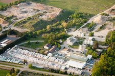 Oblique view of H+H Kalksandstein GmbH in Durmersheim in the state Baden-Wuerttemberg, Germany