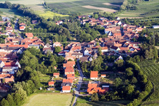 Aerial view of Village from the east in Dierbach in the state Rhineland-Palatinate, Germany