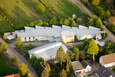 Aerial view of School building of the primary school Wuermersheim in the district Wuermersheim in Durmersheim in the state Baden-Wurttemberg