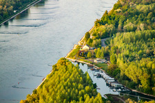 Aerial view of Auer Altrhein in Au am Rhein in the state Baden-Wuerttemberg, Germany