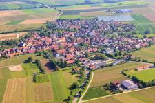 Aerial view of Village view from the southwest in Impflingen in the state Rhineland-Palatinate, Germany