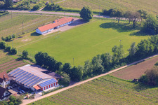 Aerial photograpy of SV Impflingen sports field in Impflingen in the state Rhineland-Palatinate, Germany