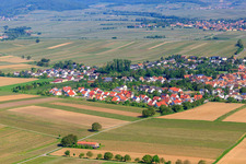 Aerial view of Village view from the southeast in the district Mörzheim in Landau in der Pfalz in the state Rhineland-Palatinate, Germany