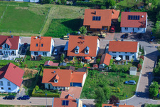 In the pea field in the district Mörzheim in Landau in der Pfalz in the state Rhineland-Palatinate, Germany from above
