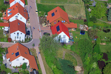 Drone image of In the pea field in the district Mörzheim in Landau in der Pfalz in the state Rhineland-Palatinate, Germany