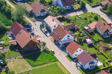 Aerial photograpy of In the pea field in the district Mörzheim in Landau in der Pfalz in the state Rhineland-Palatinate, Germany