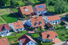 In the pea field in the district Mörzheim in Landau in der Pfalz in the state Rhineland-Palatinate, Germany seen from a drone