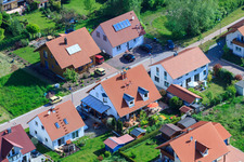 In the pea field in the district Mörzheim in Landau in der Pfalz in the state Rhineland-Palatinate, Germany seen from above