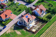 Bird's eye view of In the pea field in the district Mörzheim in Landau in der Pfalz in the state Rhineland-Palatinate, Germany