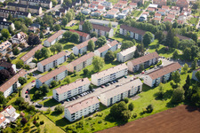 Oblique view of Wollmesheimer Höhe in Landau in der Pfalz in the state Rhineland-Palatinate, Germany