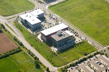 District Queichheim in Landau in der Pfalz in the state Rhineland-Palatinate, Germany seen from a drone
